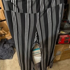 No Boundaries Black and White Striped Leggings